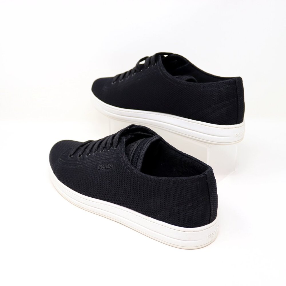 Prada 41 Black Sneaker Mesh Knit Fabric 3E6187 - Picture 9 of 12